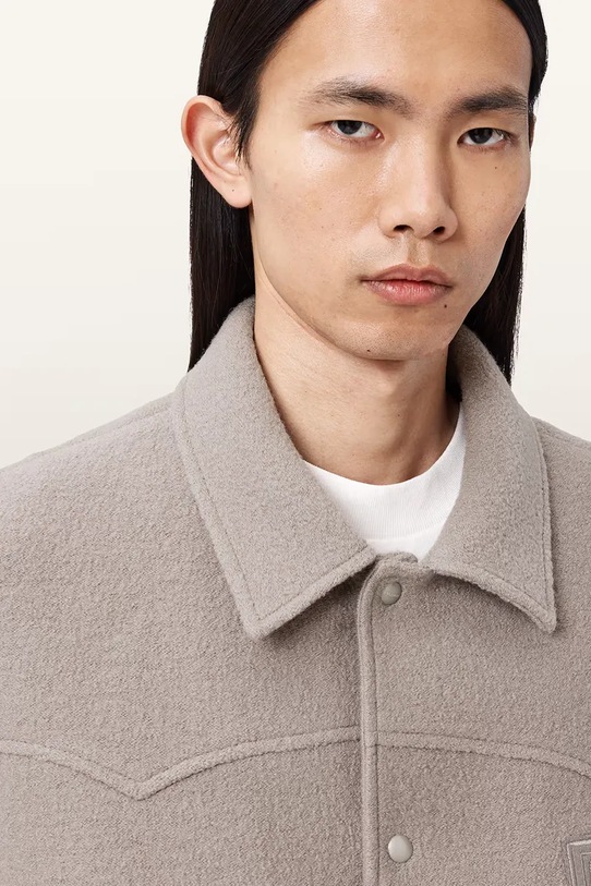 AllSaints bomber mužský vlněný ROYCE béžová M013OE