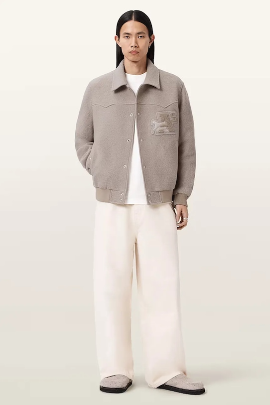 AllSaints bomber mužský vlněný ROYCE M013OE béžová