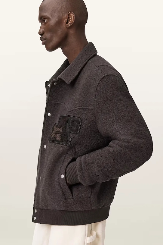 AllSaints bomberka męska wełniana ROYCE M013OE brązowy