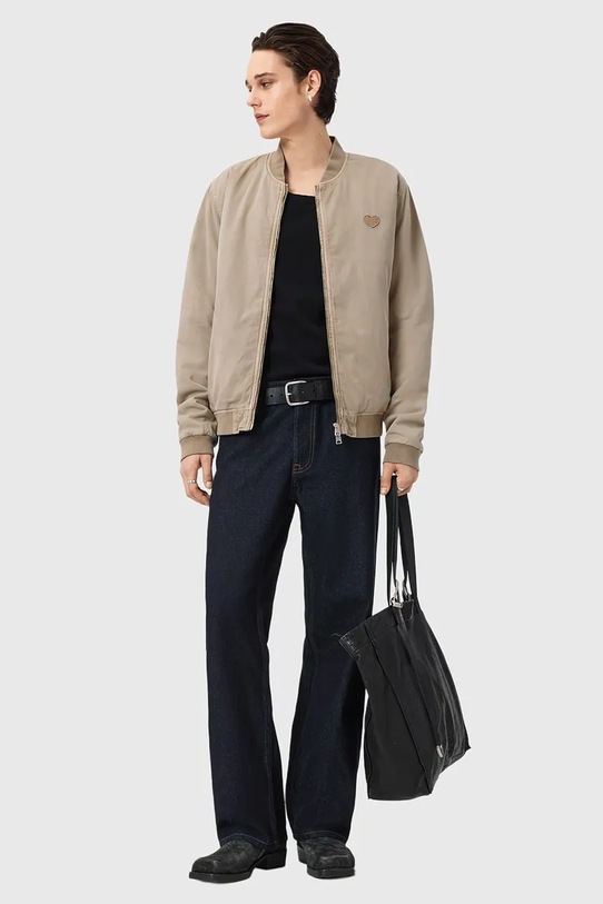 Odzież AllSaints bomberka męska bawełniana FORRES M057OD brązowy