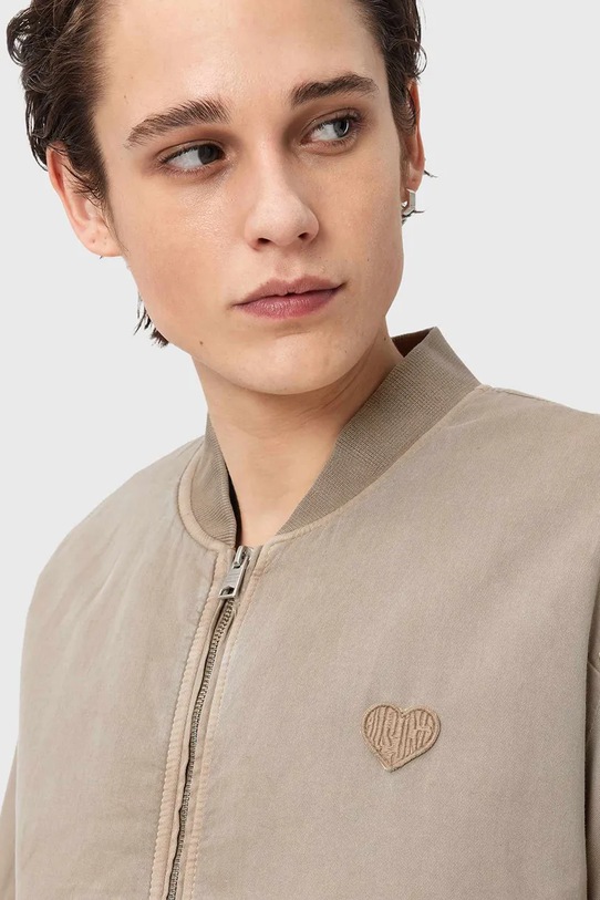 AllSaints bomberka męska bawełniana FORRES brązowy M057OD