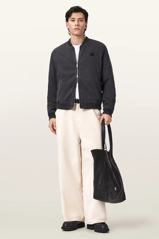 Odzież AllSaints bomberka męska bawełniana FORRES M057OD czarny