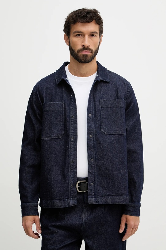 Lindbergh koszula jeansowa z elastanem granatowy 30.306043