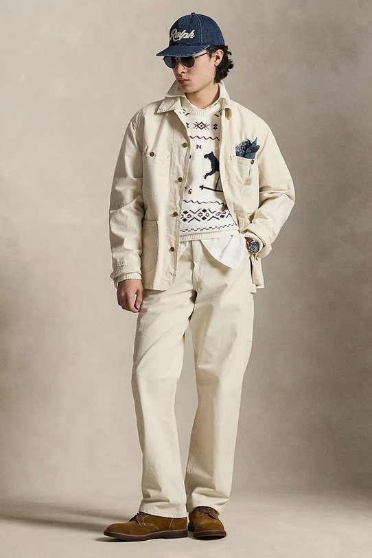 Odzież Polo Ralph Lauren kurtka bawełniana 710A13003 beżowy