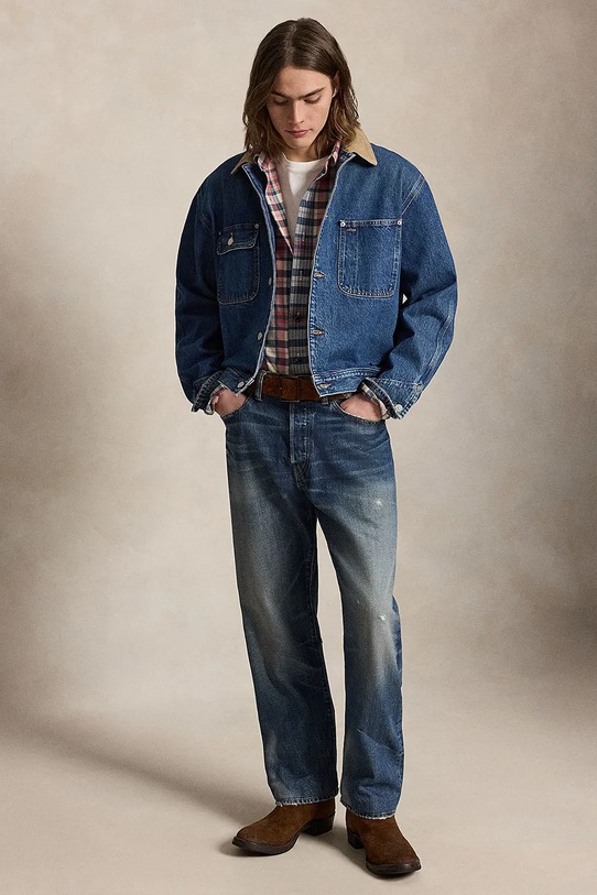 Oblačila Polo Ralph Lauren jeans jakna moška denim 710P08157 mornarsko modra