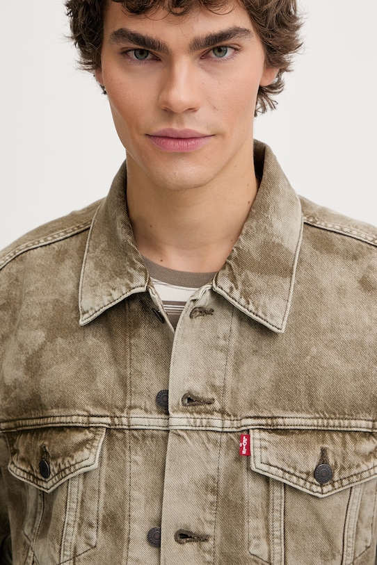 Levi's kurtka jeansowa RELAXED FIT zielony A5782.0084