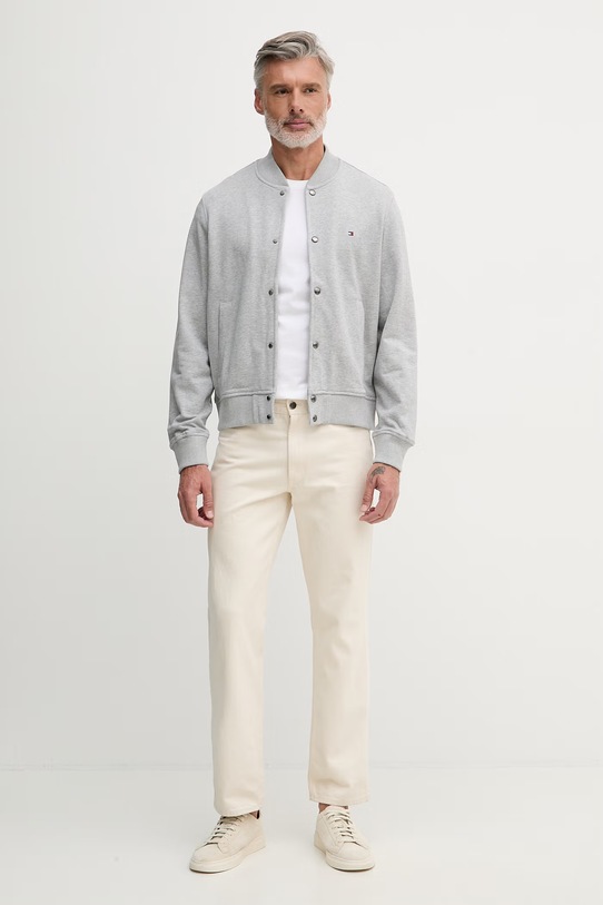 Tommy Hilfiger Bomber Ανδρικό Βαμβακερό MW0MW42470 γκρί SS26