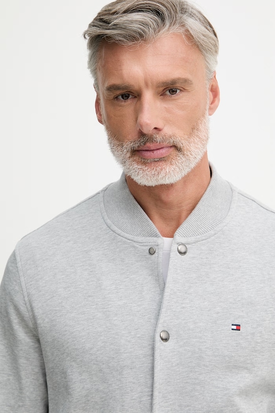 Tommy Hilfiger Bomber Ανδρικό Βαμβακερό γκρί MW0MW42470