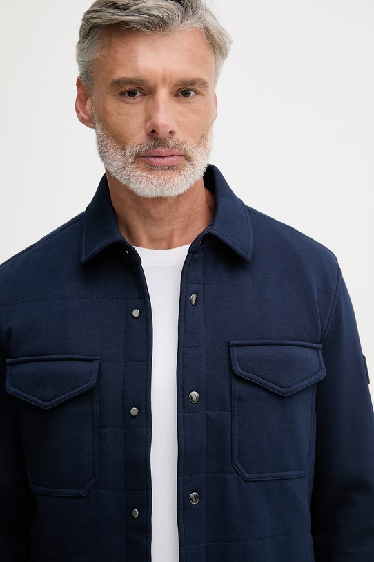 Tommy Hilfiger jakna u stilu košulje muška mornarsko plava MW0MW42486