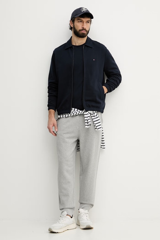 Tommy Hilfiger Μπλούζα με κουμπιά ανδρική βαμβακερή MW0MW41767 σκούρο μπλε SS26