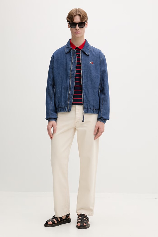 Tommy Jeans kurtka przejściowa męska jeansowa DM0DM22846 niebieski SS26