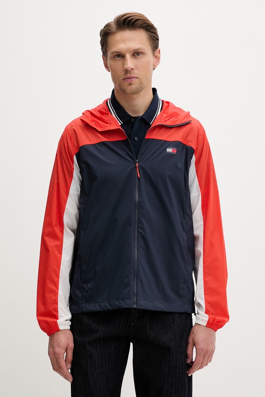 Tommy Jeans prechodná bunda pánska tmavomodrá DM0DM23112