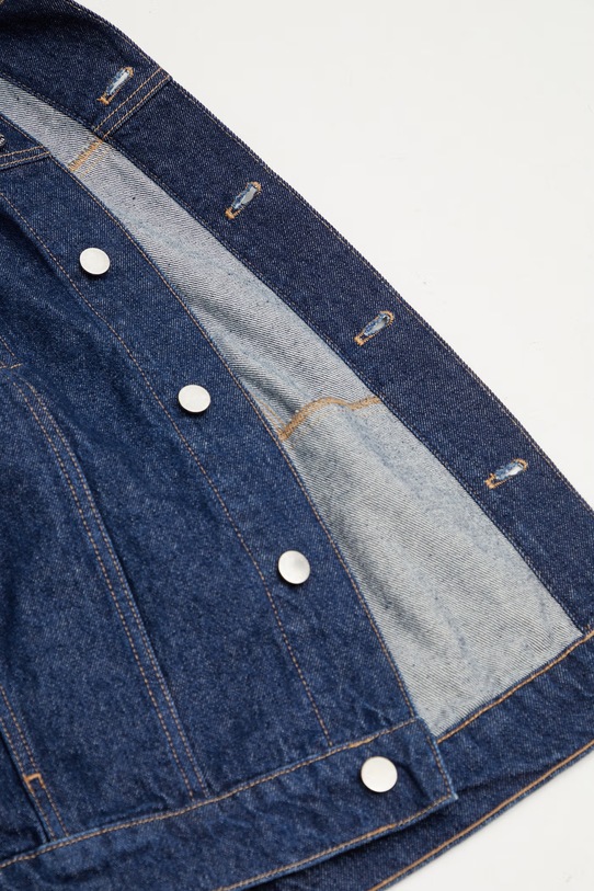 Maison Kitsuné Trucker kurtka jeansowa męska QM02101WD4026 granatowy