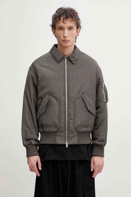 Maison Kitsuné Bomber kurtka męska zielony QM02206WQ4079