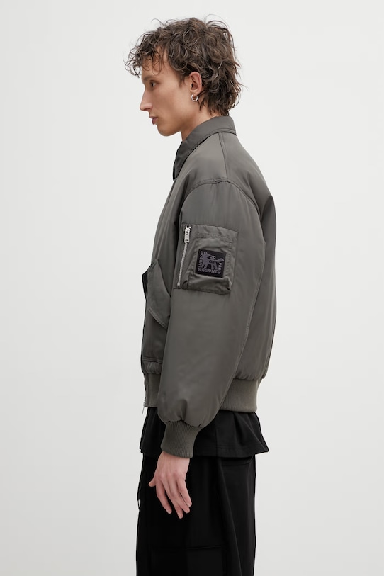 Maison Kitsuné Bomber kurtka męska QM02206WQ4079 zielony SS26