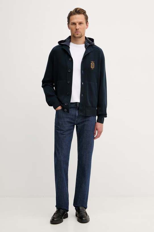 Aeronautica Militare kardigan męski AM1387UL00933 granatowy SS26
