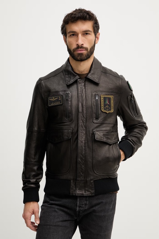 Aeronautica Militare kurtka skórzana brązowy PN5058U100839