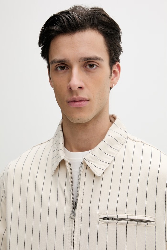 Guess Jeans kurtka męska bawełniana beżowy M6GN70.D7961