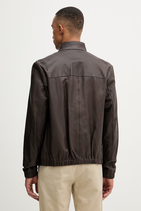 Odzież BOSS kurtka pilotka męska skórzana BOSS X DAVID BECKHAM 50562919 brązowy