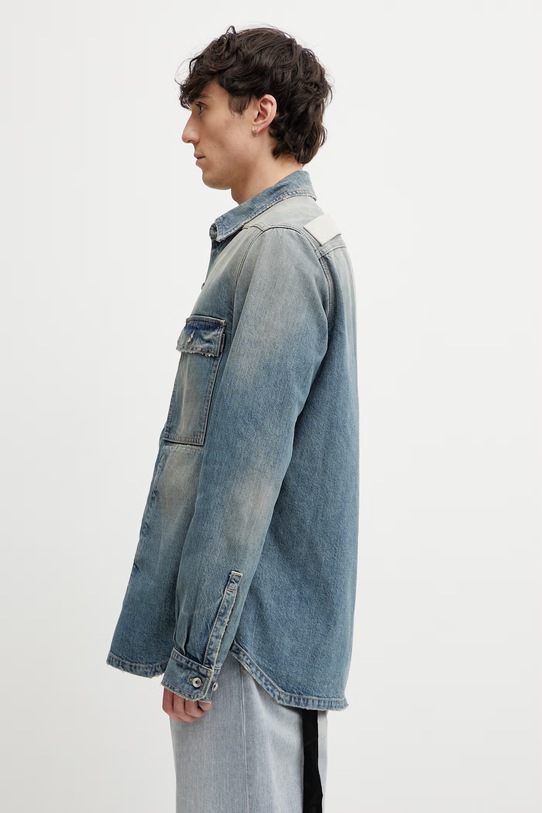 Rick Owens DRKSHDW kurtka jeansowa męska DU01F4755.DWB niebieski SS26