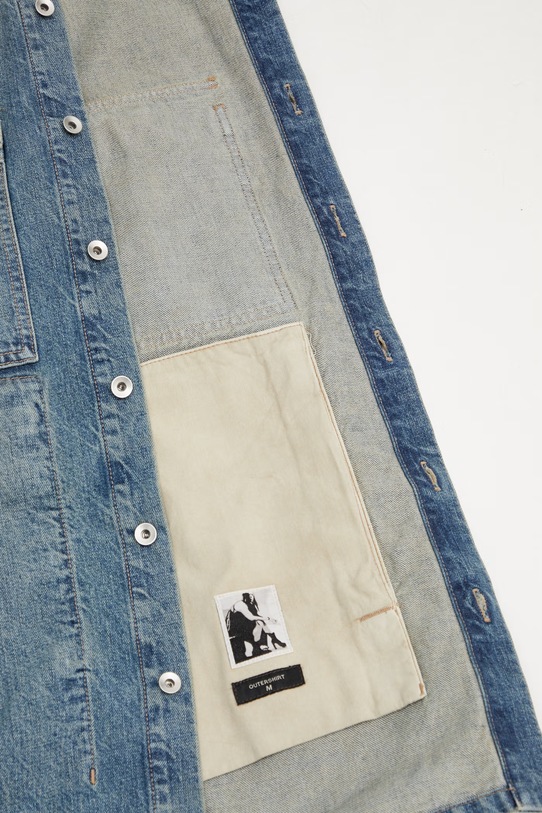 Rick Owens DRKSHDW kurtka jeansowa męska DU01F4755.DWB niebieski