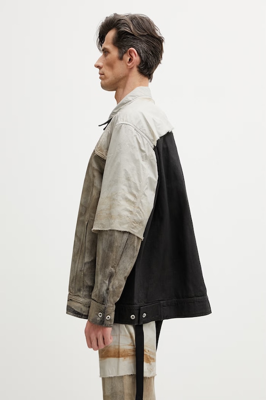 Rick Owens DRKSHDW Jumbo Worker krótka kurtka jeansowa męska DU01F4761.COMW1A brązowy SS26