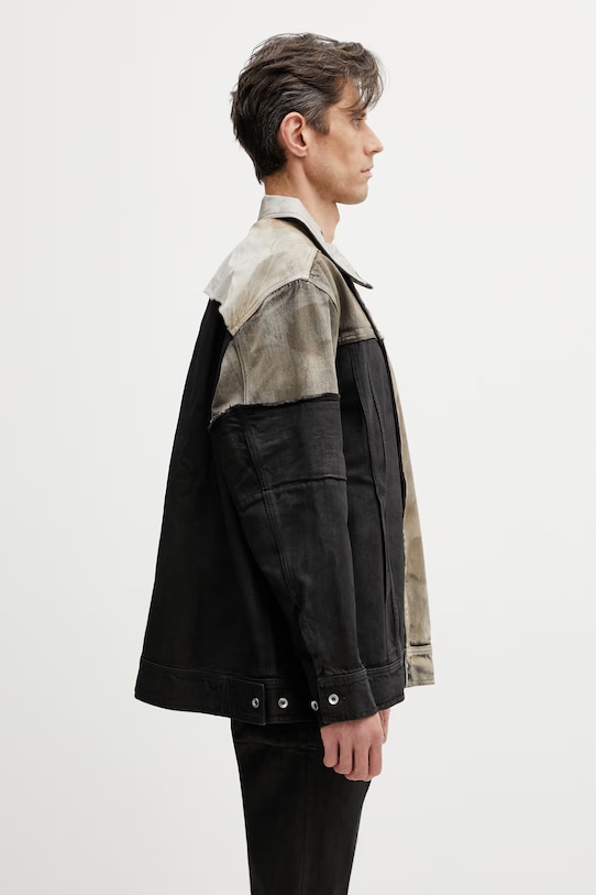 Rick Owens DRKSHDW Jumbo Worker krótka kurtka jeansowa męska brązowy DU01F4761.COMW1A