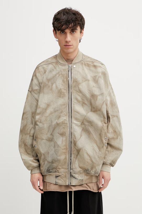 Rick Owens DRKSHDW Jumbo Flight bomberka bawełniana męska brązowy DU01F4776.DST