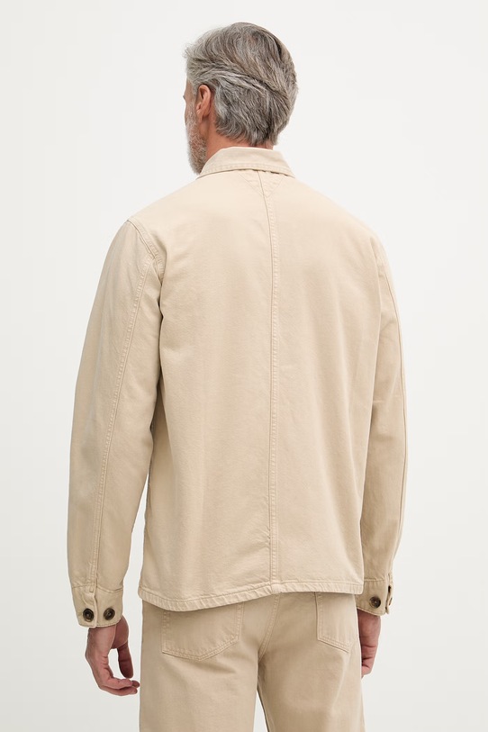 Дрехи Tommy Hilfiger яке тип риза мъжко от памук MW0MW42333 бежов