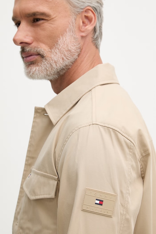 Tommy Hilfiger prechodná bunda pánska s bavlnou MW0MW38712 béžová