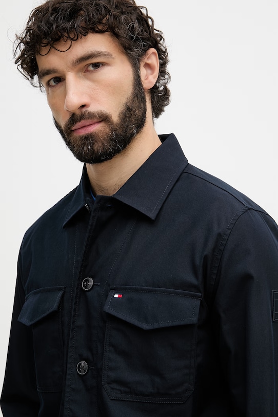 Tommy Hilfiger μεταβατικό μπουφάν ανδρικό με βαμβάκι σκούρο μπλε MW0MW38712