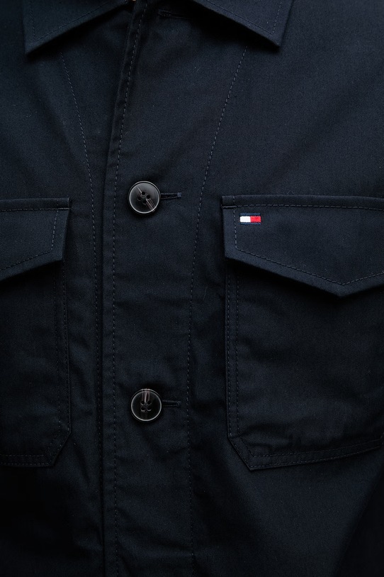 Tommy Hilfiger přechodová bunda pánská s bavlnou MW0MW38712 námořnická modř