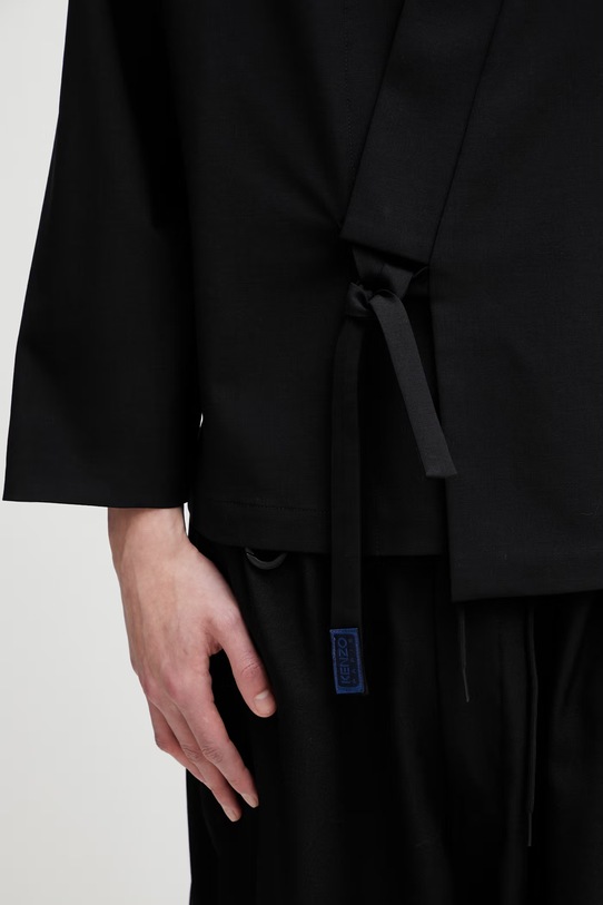 Kenzo Jacket marynarka z dodatkiem wełny damska czarny FF55UV1409RU