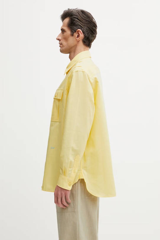 Kenzo Overshirt koszula z lnem męska FG55CH5429GO żółty SS26