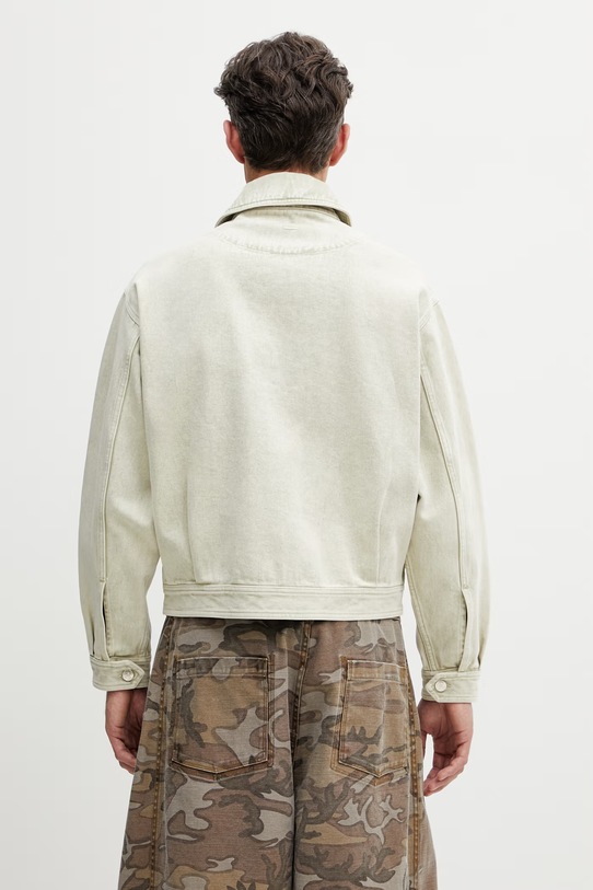 Odzież Filling Pieces Denim Jacket kurtka jeansowa bawełniana męska 412660501136.302 zielony