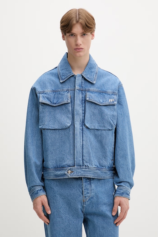 Filling Pieces geacă de blugi pentru bărbați din denim Washed necaptusit albastru 422560501260.154