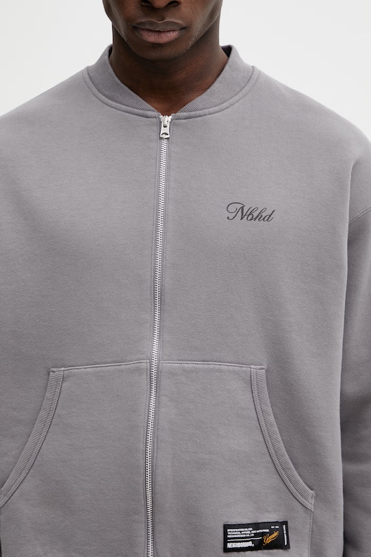 Bavlnená mikina NEIGHBORHOOD PLAIN SWEAT ZIP JACKET LS sivá 252UWNH.CSM06