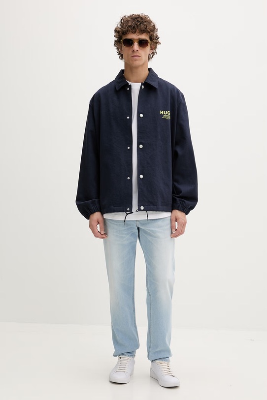 HUGO Blue krótka kurtka męska bawełniana Biyo262D1 50561998 granatowy SS26