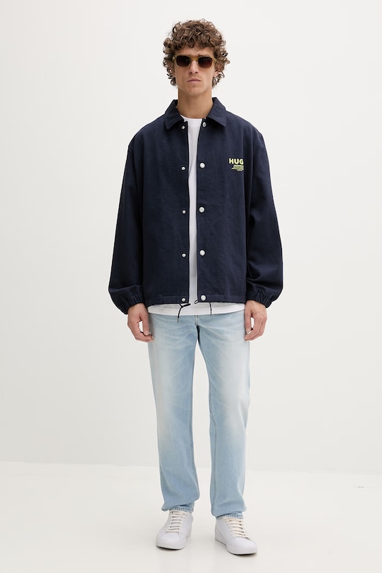 HUGO Blue krótka kurtka męska bawełniana Biyo262D1 50561998 granatowy SS26