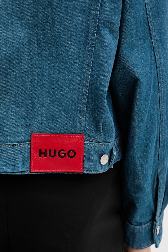 HUGO kurtka przejściowa damska jeansowa HUGO 096/4 50556162 niebieski