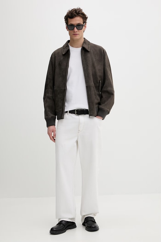 Μπουφάν HUGO Lemai 50556503 γκρί SS26