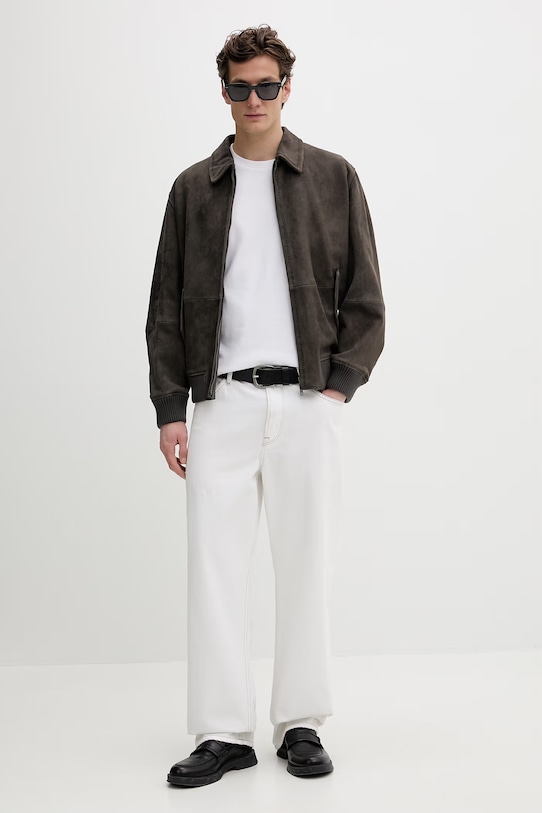 Μπουφάν HUGO Lemai 50556503 γκρί SS26