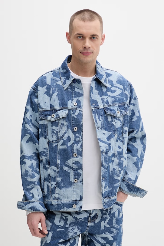 Karl Lagerfeld Jeans kurtka męska jeansowa niebieski B2M14025