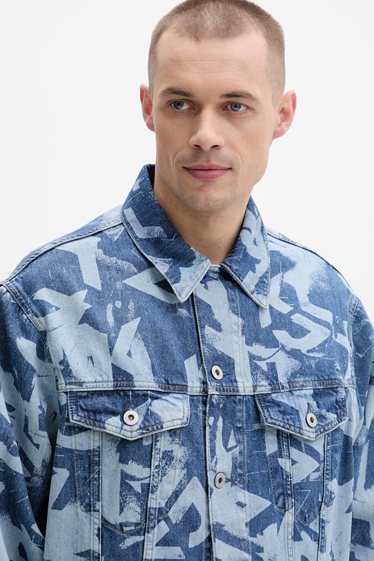 Karl Lagerfeld Jeans kurtka męska jeansowa niebieski B2M14025