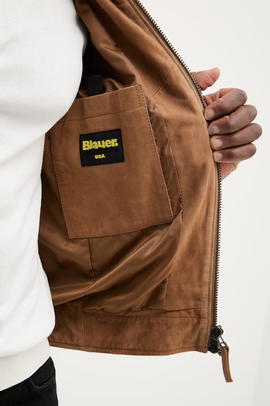 Semišová bunda Blauer CYPHERLIS BLUL02434 hnedá