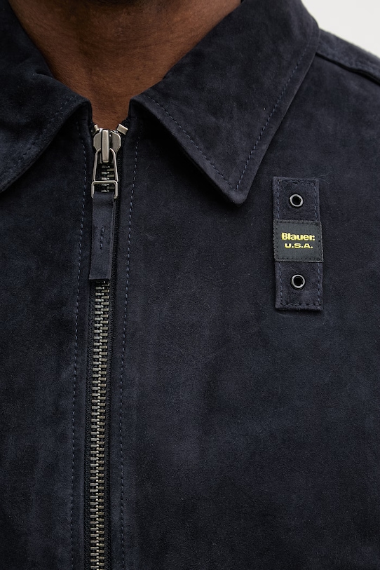 Semišová bunda Blauer ALLEN BLUL02436 tmavomodrá