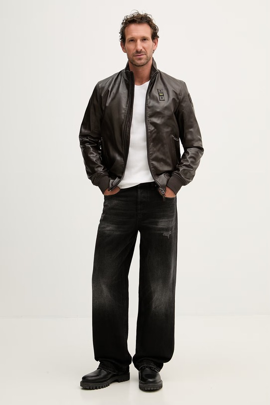 Blauer kurtka pilotka męska skórzana CONISTON BLUL02441 brązowy SS26