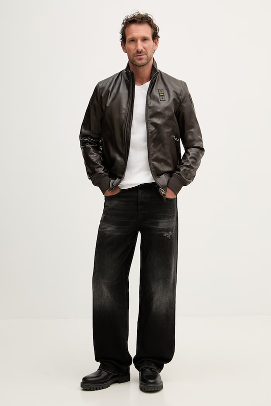 Blauer kurtka pilotka męska skórzana CONISTON BLUL02441 brązowy SS26