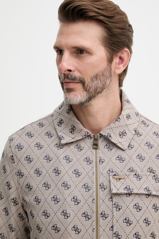 Guess kurtka męska z bawełną brązowy M6GL05.W1661