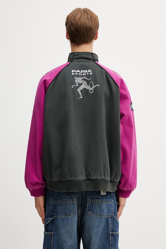 Odzież by Parra Owl meets rat kurtka przejściowa bawełniana męska 55100 fioletowy